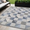 Blue And Gray Geometric Stain Resistant Indoor Outdoor Area Rug - 2 of 4