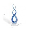 HomeRoots 14" Clear and Blue Murano Glass Modern Abstract Tabletop Sculpture - 3 of 4