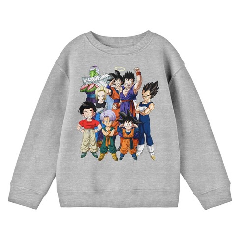 Dragon Ball Z Character Group Youth Boy's Athletic Heather Sweatshirt-XS