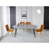 Okak Modern Wood Extensible Oval Dining Table with Sturdy Metal Legs,Minimalist Kitchen Dinner Table for Dining Room,Family Meals - 3 of 4
