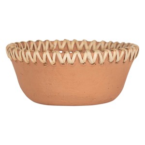 Terracotta & Cane Weave Bowl - Foreside Home & Garden - 1 of 4