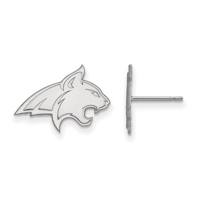 Black Bow Jewelry 14k White Gold Montana State Bobcats NCAA Post Earrings