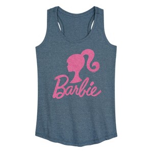 Women's - Barbie - Logo Pink Glitter Graphic Racerback Tank - 1 of 4