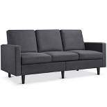 Yaheetech Modern Loveseat Sofa Upholstery Fabric 3-Seater Sofa Couch-Gray