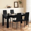 Tangkula Modern Rectangular Kitchen Table Set w/ 4 PVC Leather Dining Chairs Black - 3 of 4