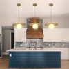PAKOKULA 1-Light Golden Diffuser Pendant Light with Metal Pleated Gold Shade and White Glass Shade - 3 of 4