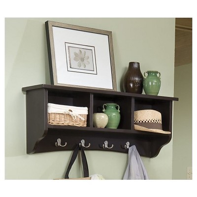 Coat Hooks With Storage Cubbies Chocolate - Alaterre Furniture : Target