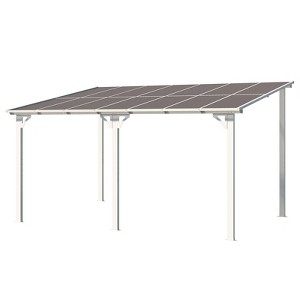 CLIHOME 14 ft. x 10 ft. Aluminum Patio Cover Outdoor Pergola with Retractable Canopy and UV-Blocking Panels - 1 of 4
