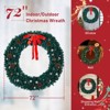 Karl Home PVC Christmas Wreath with Bow - 4 of 4
