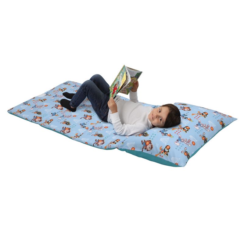 Warner Brothers Space Jam Blue, Orange and Teal Looney Tunes Deluxe Easy Fold Toddler Nap Mat, 2 of 6