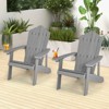 Tangkula 4PCS Adirondack Chair HIPS Adirondack Chair w/Cup Holder Realistic Wood Grain Weather Resistant Outdoor Chair for  380 LBS Weight Capacity Black/Navy/White/Teak/Dark Green/Red/Light Grey/Yellow - 2 of 4