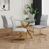 Grungis Faux Leather Armless Kitchen Chair Set of 4,Upholstered Dining Chairs with Gold Chrome Metal Legs for Dining Room,Kitchen - 4 of 4
