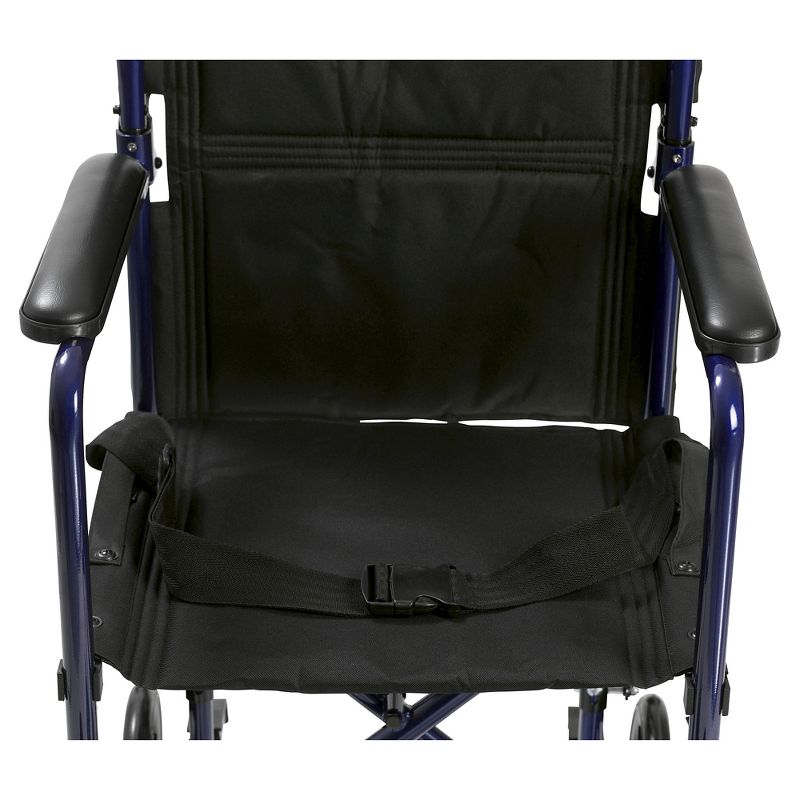 Drive Medical Lightweight Transport Wheelchair, 17" Seat, Blue, 6 of 8