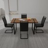 5-Piece Dining Set with Rectangle Kitchen Table and 4 PU Armless Chairs - 2 of 4