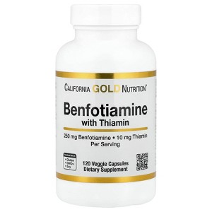 California Gold Nutrition Benfotiamine with Thiamine, 250 mg, 120 Veggie Capsules - 1 of 4
