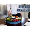 Nat & Jules Wood Partitions Matte Blue 16 inch Metal Enamel Divided Chip and Dip Tray - 3 of 4