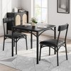Dining Table Set, Kitchen Table and Chairs for 2, with 2 Upholstered Chairs, 3 Piece Dining Table Set,Rustic Grey - 4 of 4