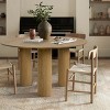 52" Oak Wood Drum Dining Table, Architectural Design Round Dining Table with 3 Legs for 4-6 person, Indoor Furniture - Maison Boucle - 2 of 4