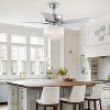 Ludomide Crystal Ceiling Fan Light Modern Luxury Chandelier Fan Chrome with Remote Control 5 Reversible Blades for Living Dining Room Bedroom 49.6" - 3 of 4