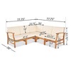 NicBex 6-Piece Acacia Wood Outdoor Patio Sofa Set, Modular Sectional Sofa with Coffee Table, Coastal Outdoor Couch Set - 2 of 4
