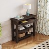 CAVINAS 36 inch Console Table with Drawer,Rustic Entryway Table with 2 Sturdy Shelves for Living Room,Hallway - 4 of 4