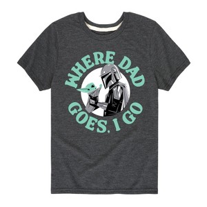 Boys' - The Mandalorian - Where Dad Goes I Go Short Sleeve Graphic T-Shirt - 1 of 4