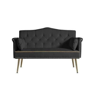 NicBex 2 Seater Loveseat Sofa Modern Upholstered Loveseat Couch with Tufted Back and Metal Legs Suitable for Living Room,Apartment