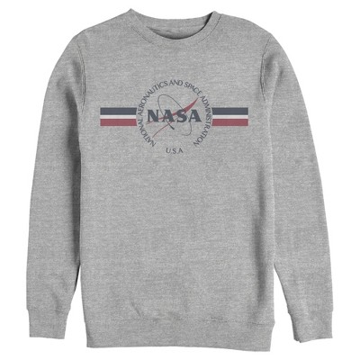 Men's Nasa Red White And Blue Banner Logo Sweatshirt : Target