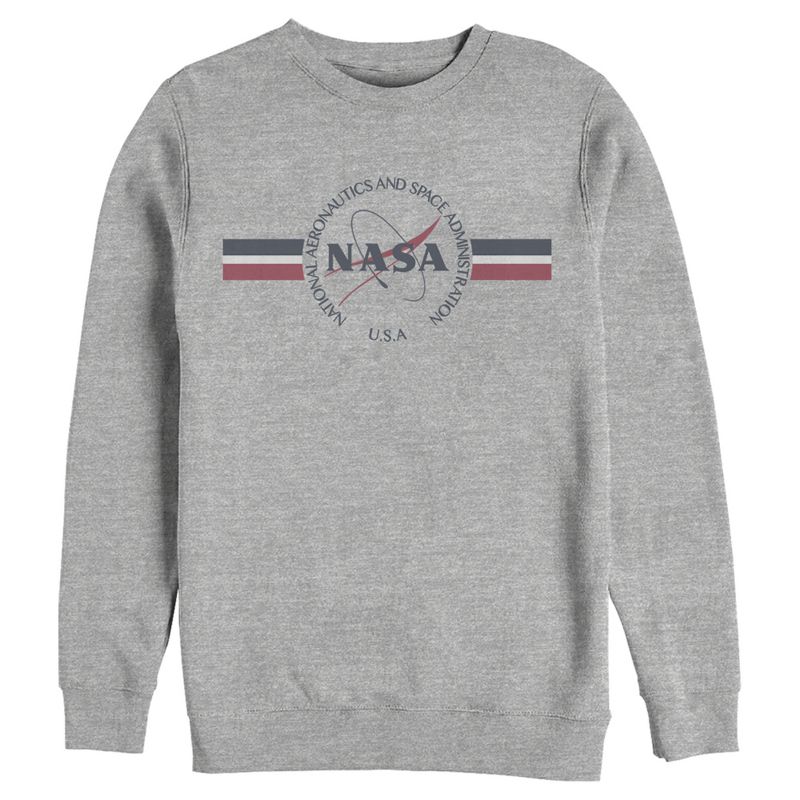 Men's NASA Red White And Blue Banner Logo Sweatshirt, 1 of 4