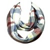 Wrapables Plaid Print Infinity Scarf and Beanie Hat Set, Gray and Wine Set - 4 of 4