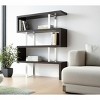 HomeRoots 67" Black And Silver Metal and Wood Three Tier Etagere Bookcase - 2 of 4