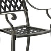 CLIHOME Outdoor Patio Woven Diagonal Grid Cast Aluminum Dining Chair(Set of 2) - 4 of 4