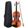 TopComfy 1/2 Acoustic Violin Set with Case Bow Rosin Tuner Shoulder Rest Strings for Kids 9-10 Years Old Learning Play, Brown, 28.15"*9.45"*5.31" - 3 of 4