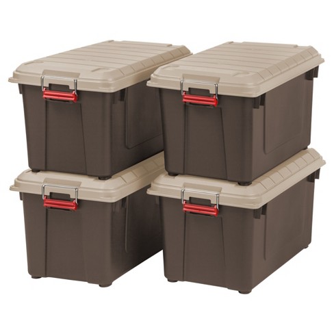 Iris 4pk 82qt Heavy Duty Plastic Storage Bin Brown Target