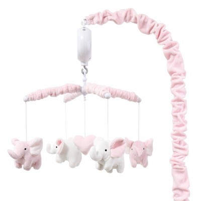 The Peanutshell Elephant Musical Mobile - Pink