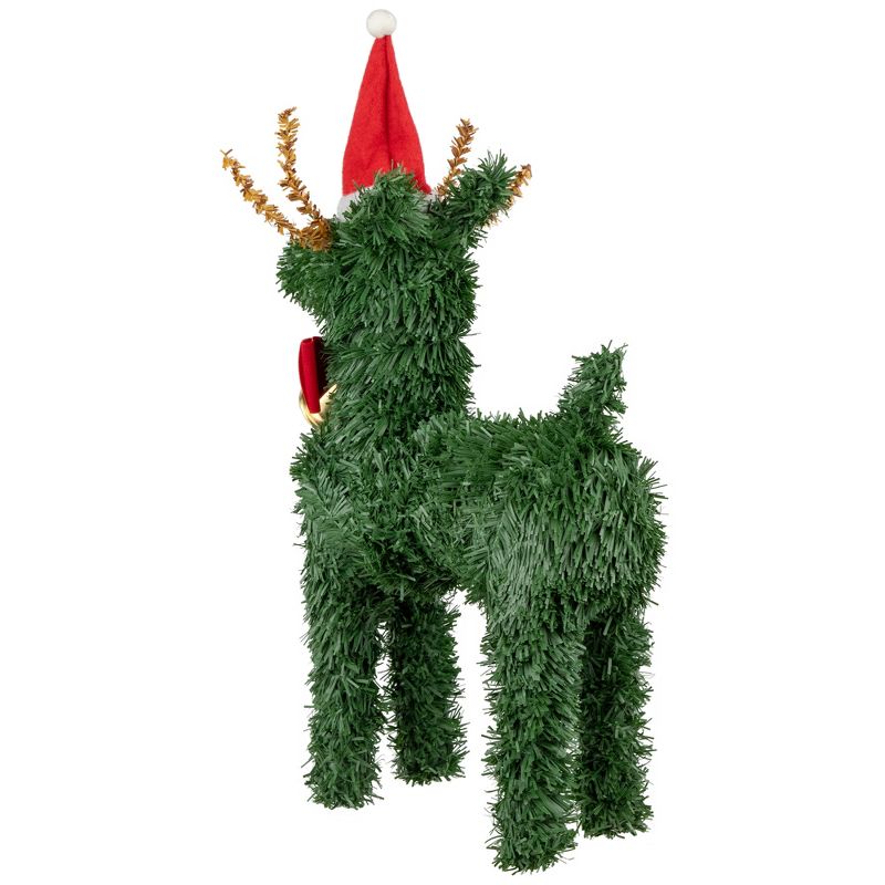 Northlight 12" Reindeer with Bell Artificial Pine Christmas Decoration, 5 of 9