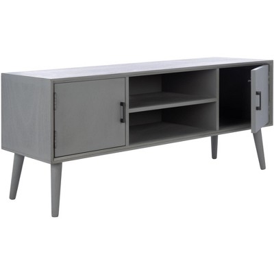 Sorrel Mid-Century 51" Distressed Grey Media Stand with Cabinet