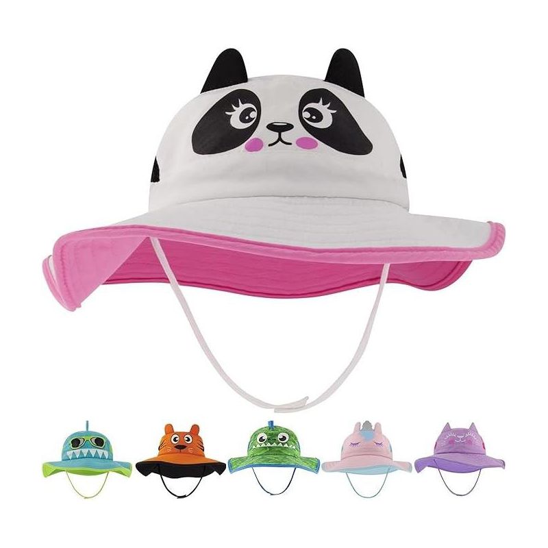Addie & Tate Kid's Sun Hat for Boys and Girls with UV Protection, Toddlers and kids Ages 4-7 Years (Panda), 1 of 4