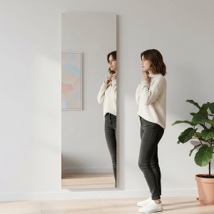 CIPACHO 56*18 Inch Frameless Rectangle Full-Length Mirror - Unbreakable Tempered Glass,Multi-Installation,High Color Accuracy,Distortion-Free,Black - 1 of 4