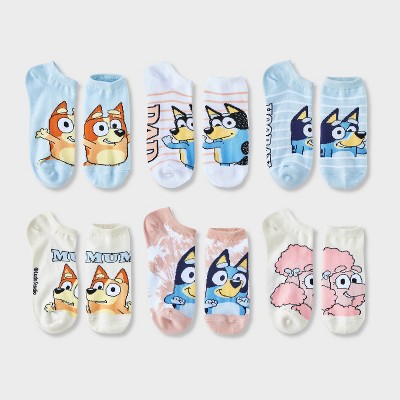 Women's Bluey 6pk Low Cut Socks - Assorted Color 4-10