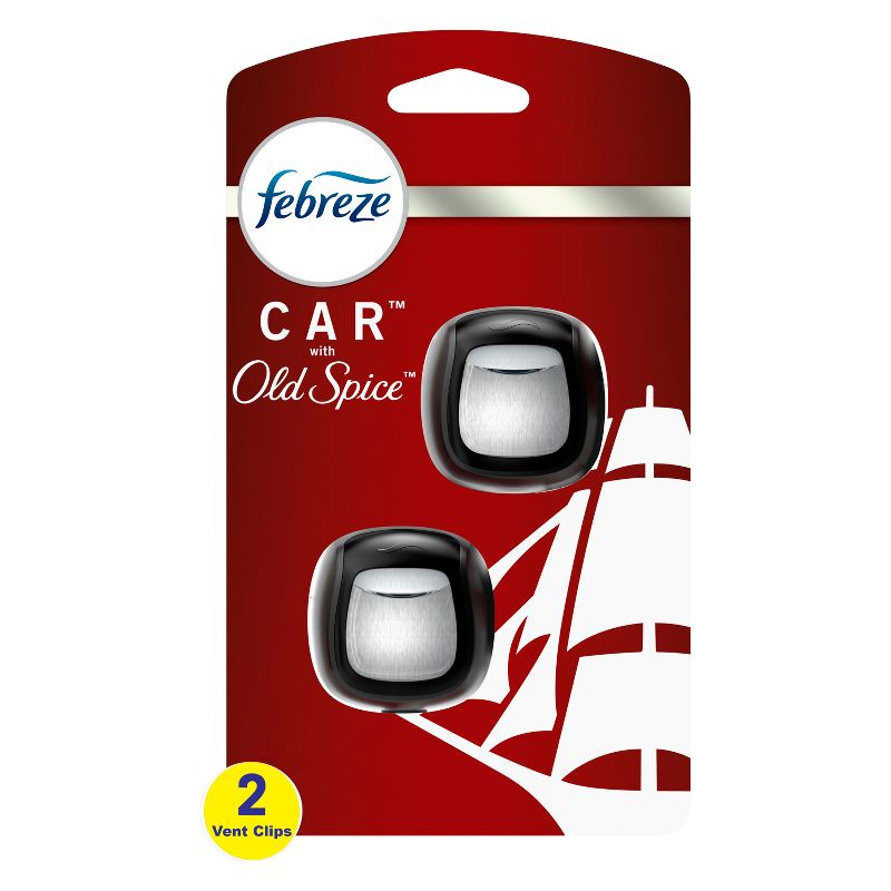 Febreze Car Vent Clip Air Freshener - Old Spice - 0.07 fl oz/2pk, 1 of 11