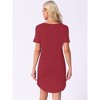 cheibear Women's Curved Hem Round Neck Short Sleeve T-shirt Dress Sleepshirt - 3 of 4