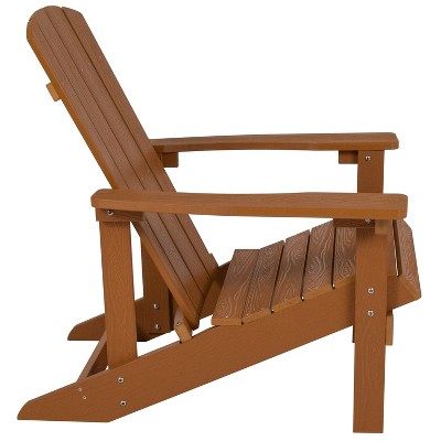 Charlestown Teak Poly Resin Adirondack Chair Set for Outdoor Relaxation