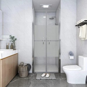 vidaXL Shower Door Half Frosted ESG 37.8 in.x74.8 in. - 1 of 4