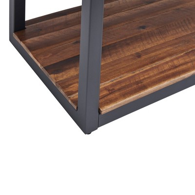 Claremont 46'' Rustic Wood and Metal Console Table with Storage