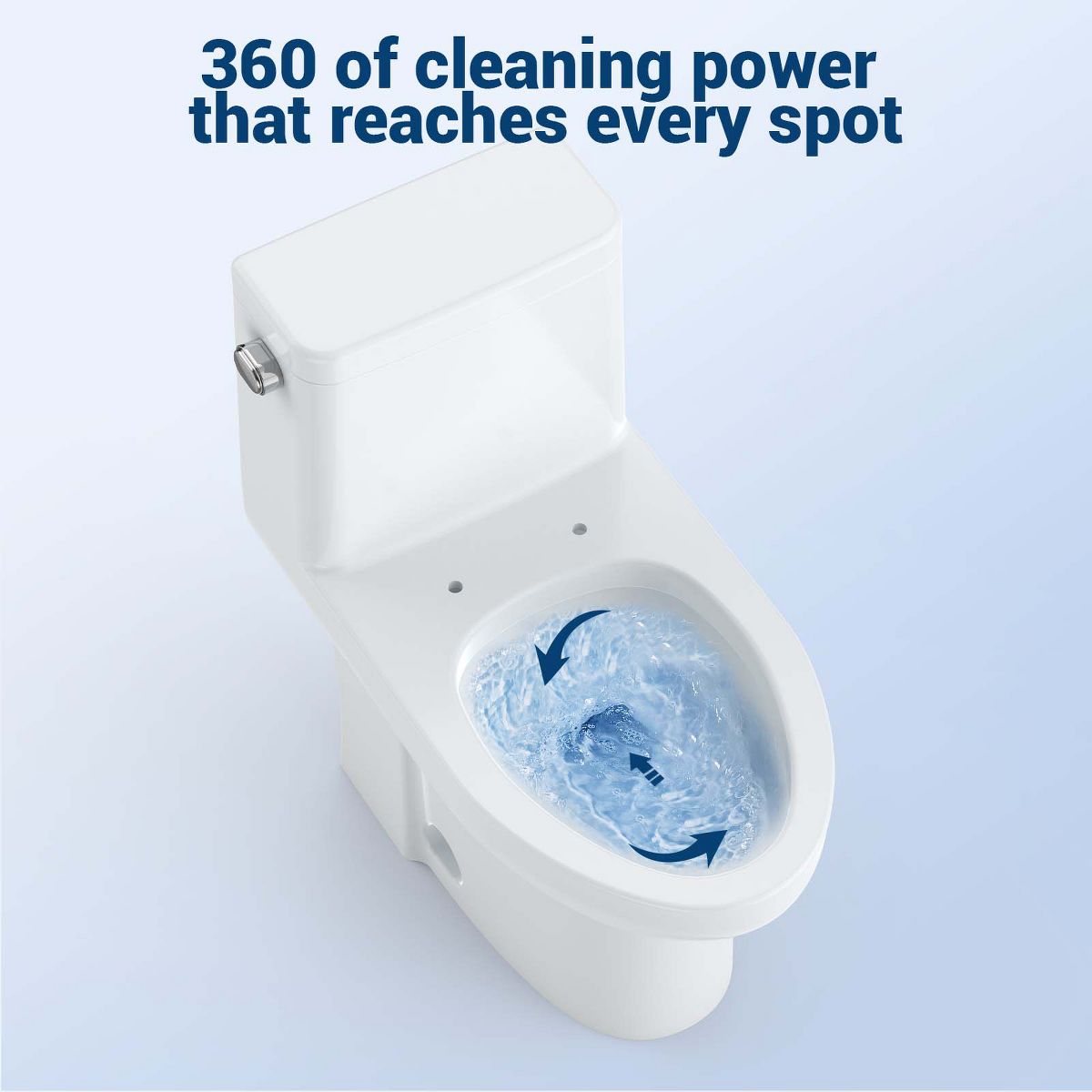 Durable Elongated One-Piece Commercial Toilet – Dual Flush 0.8/1.28 GPF, Soft-Close V-Cover Seat, Left-Hand Trip Lever, 12-Inch Rough-In - thumbnail 6