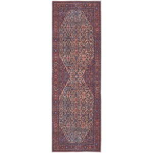 Rawlins Transitional Medallion Red/Tan/Blue Area Rug - 1 of 4