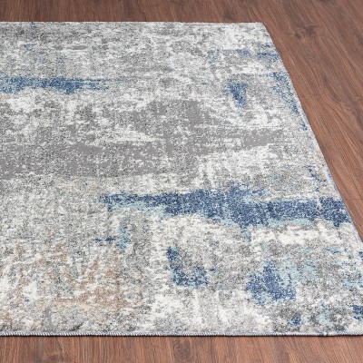 Luxe Weavers Blue and Gray Abstract 6' x 9' Area Rug