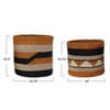 Storied Home Hand-Woven Seagrass Baskets with Design, Set of 2 - 2 of 4