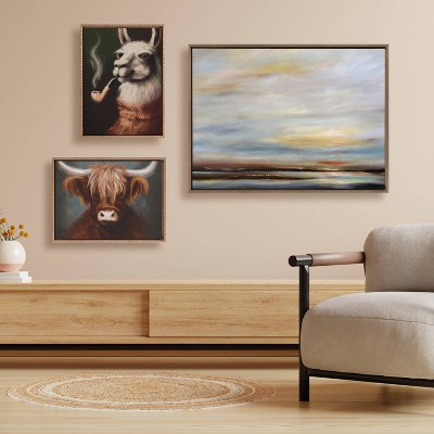 Gold Beaded Frame Highland Cow Canvas Portrait, 18x24